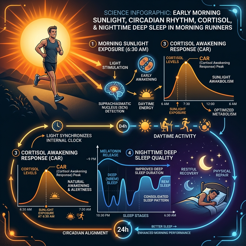 Morning Sunlight, Circadian Rhythm, and Sleep Quality Diagram