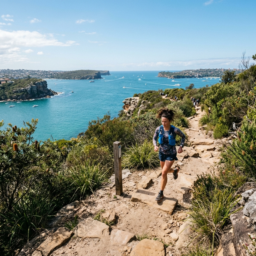 Trail runner on the Spit to Manly track