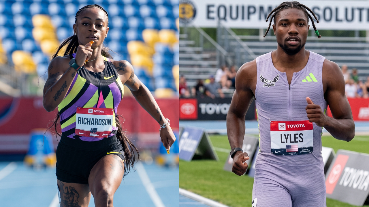 100m final at Icahn Stadium during the 2026 USATF Outdoor Championships